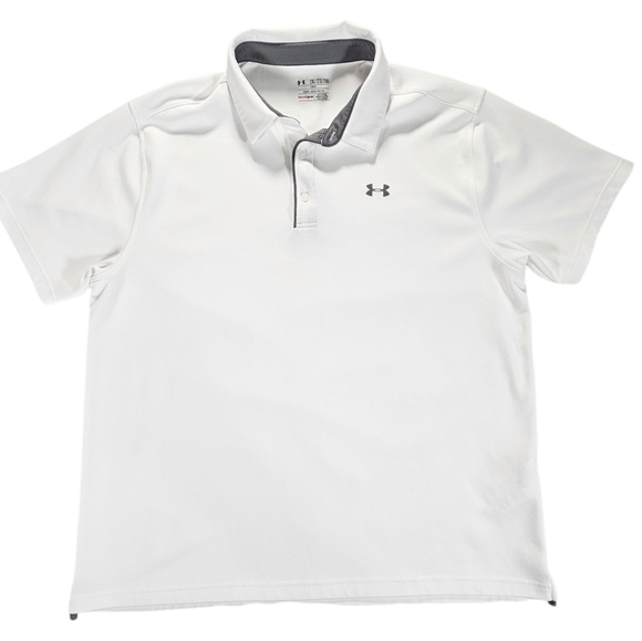 Under Armour Other - Under Armor Mens White Loose Fit HeatGear polo size 2XL